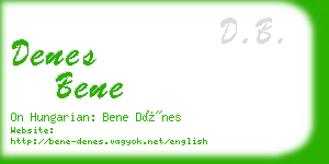 denes bene business card